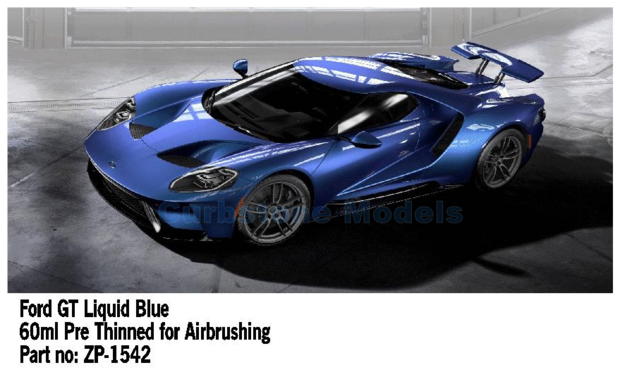 Verf  | Zero Paints ZP-1542 | Airbrush Paint 60 ml Ford GT Liquid Blue Liquid Blue