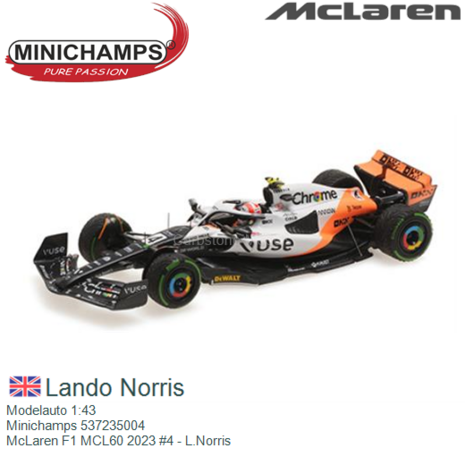 Modelauto 1:43 | Minichamps 537235004 | McLaren F1 MCL60 2023 #4 - L.Norris