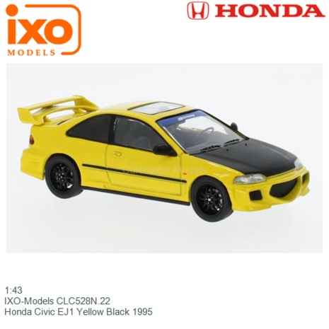 1:43 | IXO-Models CLC528N.22 | Honda Civic EJ1 Yellow Black 1995