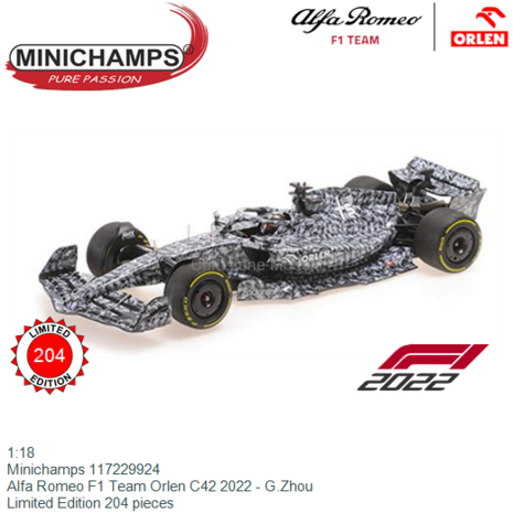 1:18 | Minichamps 117229924 | Alfa Romeo F1 Team Orlen C42 2022 - G.Zhou