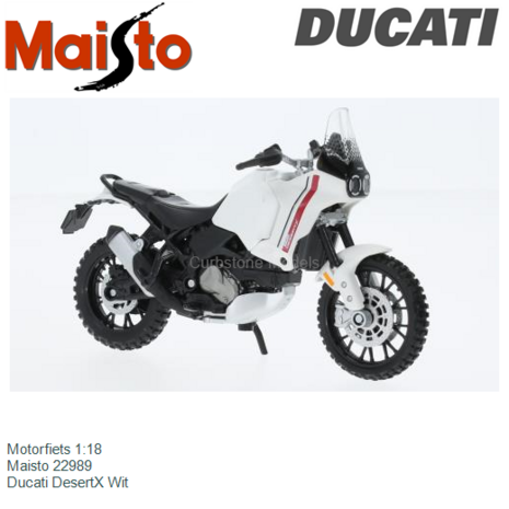 Motorfiets 1:18 | Maisto 22989 | Ducati DesertX Wit