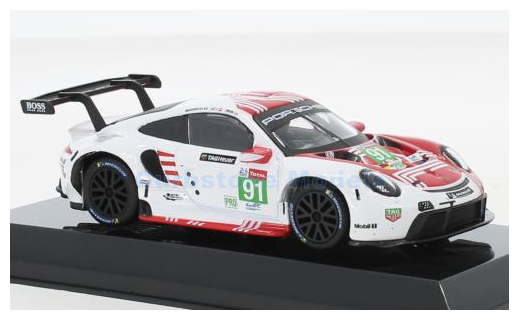 1:43 | Bburago 18-38308 | Porsche 911 GT3 RSR White 2020 #91 - R.Lietz - F.Makowiecki - G.Bruni