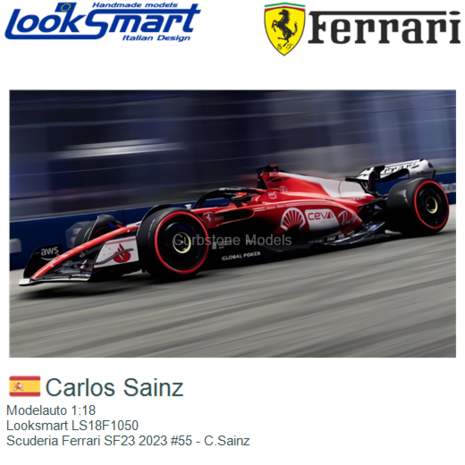Modelauto 1:18 | Looksmart LS18F1050 | Scuderia Ferrari SF23 2023 #55 - C.Sainz