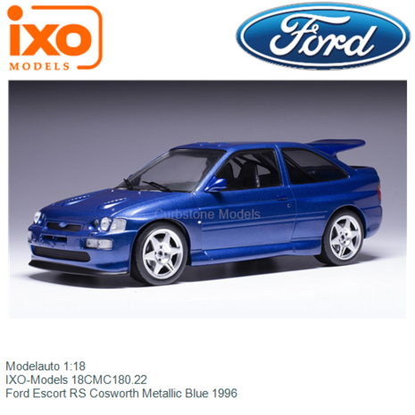 Modelauto 1:18 | IXO-Models 18CMC180.22 | Ford Escort RS Cosworth Metallic Blue 1996