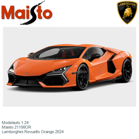 Modelauto 1:24 | Maisto 21106OR | Lamborghini Revuelto Orange 2024