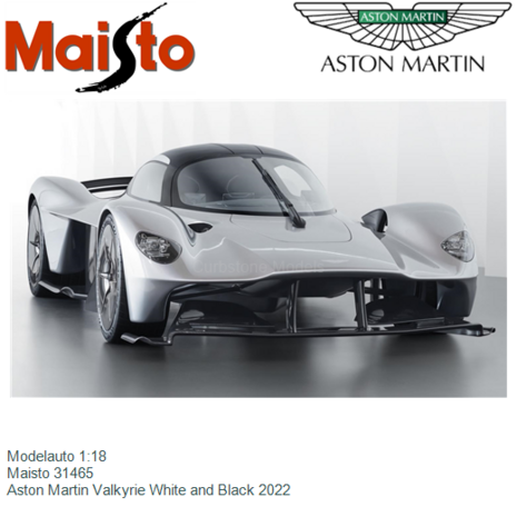 Modelauto 1:18 | Maisto 31465 | Aston Martin Valkyrie White and Black 2022