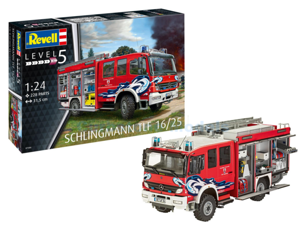 Bouwpakket 1:24 | Revell 07586 | Schlingmann TLF 16/25 Fire Truck FEUERWEHR 1998