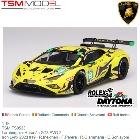1:18 | TSM TS0533 | Lamborghini Huracán GT3 EVO 2 | Iron Lynx 2023 #19 - R.Ineichen - F.Perera - R.Giammaria - C.Schiavoni