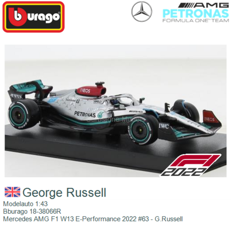 Modelauto 1:43 | Bburago 18-38066R | Mercedes AMG F1 W13 E-Performance 2022 #63 - G.Russell