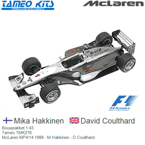 Bouwpakket 1:43 | Tameo TMK276 | McLaren MP4/14 1999 - M.Hakkinen - D.Coulthard