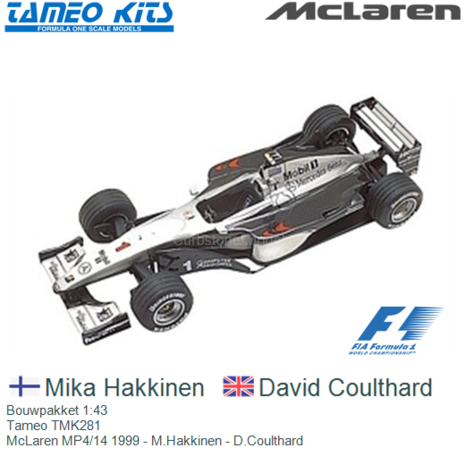 Bouwpakket 1:43 | Tameo TMK281 | McLaren MP4/14 1999 - M.Hakkinen - D.Coulthard