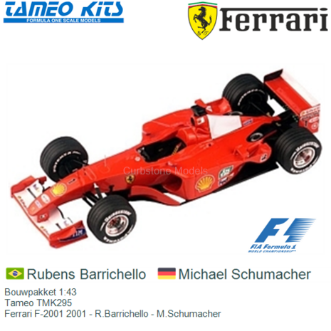 Bouwpakket 1:43 | Tameo TMK295 | Ferrari F-2001 2001 - R.Barrichello - M.Schumacher