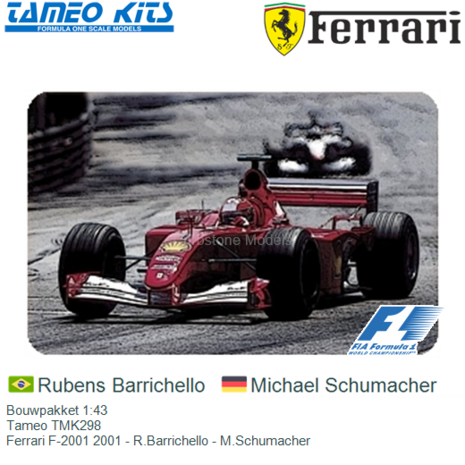 Bouwpakket 1:43 | Tameo TMK298 | Ferrari F-2001 2001 - R.Barrichello - M.Schumacher
