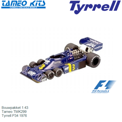 Bouwpakket 1:43 | Tameo TMK299 | Tyrrell P34 1976