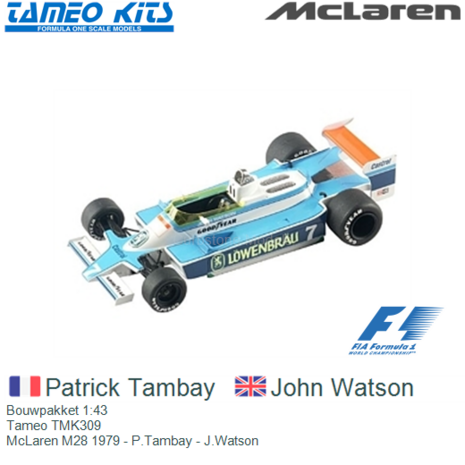 Bouwpakket 1:43 | Tameo TMK309 | McLaren M28 1979 - P.Tambay - J.Watson