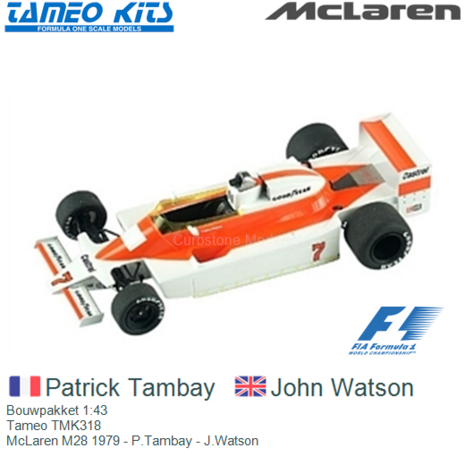 Bouwpakket 1:43 | Tameo TMK318 | McLaren M28 1979 - P.Tambay - J.Watson