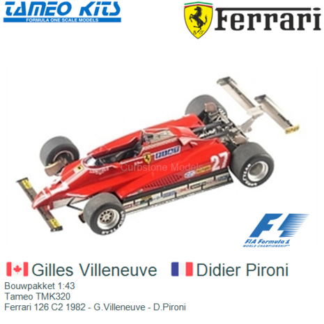 Bouwpakket 1:43 | Tameo TMK320 | Ferrari 126 C2 1982 - G.Villeneuve - D.Pironi
