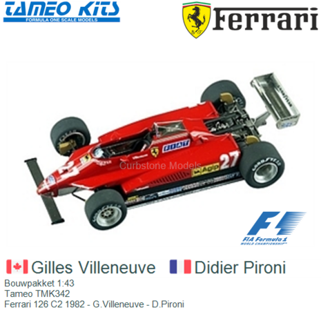 Bouwpakket 1:43 | Tameo TMK342 | Ferrari 126 C2 1982 - G.Villeneuve - D.Pironi