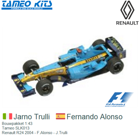 Bouwpakket 1:43 | Tameo SLK013 | Renault R24 2004 - F.Alonso - J.Trulli
