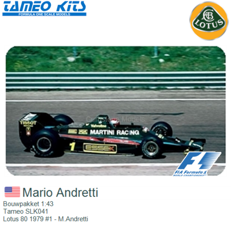 Bouwpakket 1:43 | Tameo SLK041 | Lotus 80 1979 #1 - M.Andretti