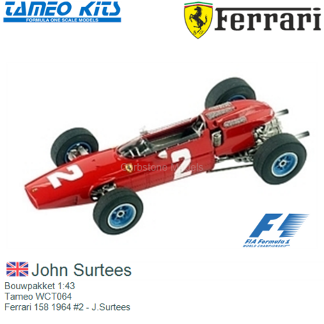 Bouwpakket 1:43 | Tameo WCT064 | Ferrari 158 1964 #2 - J.Surtees