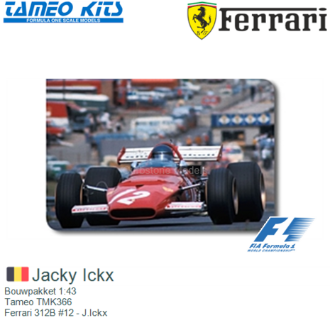 Bouwpakket 1:43 | Tameo TMK366 | Ferrari 312B #12 - J.Ickx