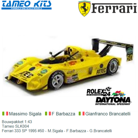 Bouwpakket 1:43 | Tameo SLK004 | Ferrari 333 SP 1995 #50 - M.Sigala - F.Barbazza - G.Brancatelli