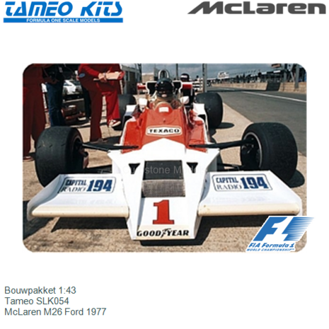 Bouwpakket 1:43 | Tameo SLK054 | McLaren M26 Ford 1977