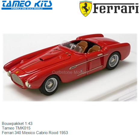 Bouwpakket 1:43 | Tameo TMK015 | Ferrari 340 Mexico Cabrio Rood 1953