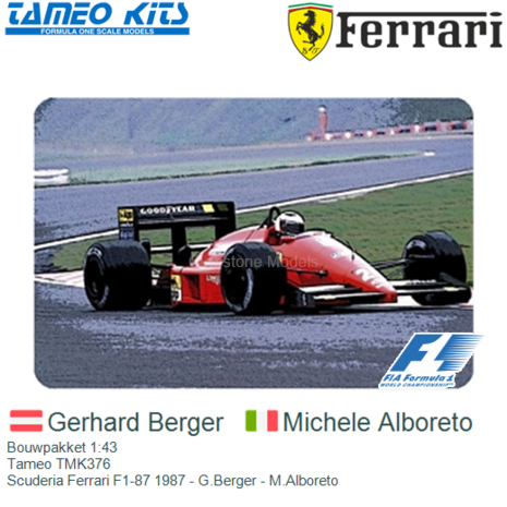 Bouwpakket 1:43 | Tameo TMK376 | Scuderia Ferrari F1-87 1987 - G.Berger - M.Alboreto
