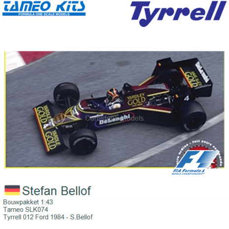 Bouwpakket 1:43 | Tameo SLK074 | Tyrrell 012 Ford 1984 - S.Bellof