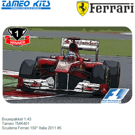 Bouwpakket 1:43 | Tameo TMK401 | Scuderia Ferrari 150° Italia 2011 #5