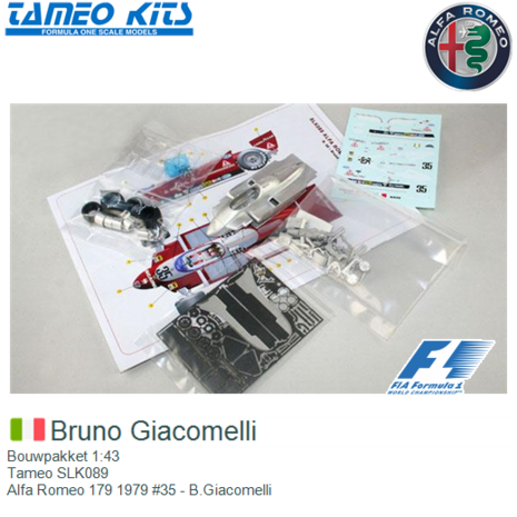 Bouwpakket 1:43 | Tameo SLK089 | Alfa Romeo 179 1979 #35 - B.Giacomelli