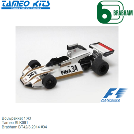 Bouwpakket 1:43 | Tameo SLK091 | Brabham BT42/3 2014 #34