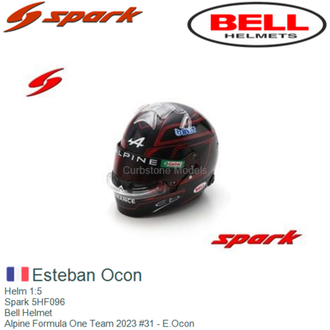 Helm 1:5 | Spark 5HF096 | Bell Helmet | Alpine Formula One Team 2023 #31 - E.Ocon