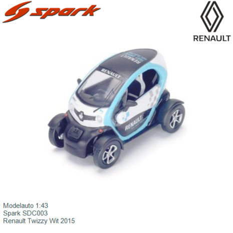 Modelauto 1:43 | Spark SDC003 | Renault Twizzy Wit 2015