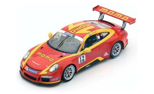 Modelauto 1:43 | Spark SI003 | Porsche 911 GT3 Cup | Momo Megatron 2015 #12 - J.van Lagen