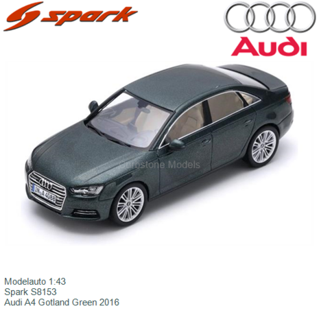 Modelauto 1:43 | Spark S8153 | Audi A4 Gotland Green 2016