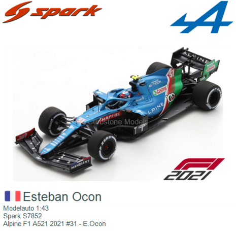 Modelauto 1:43 | Spark S7852 | Alpine F1 A521 2021 #31 - E.Ocon