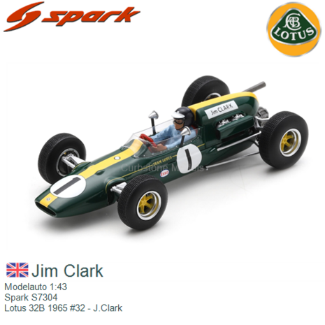 Modelauto 1:43 | Spark S7304 | Lotus 32B 1965 #32 - J.Clark