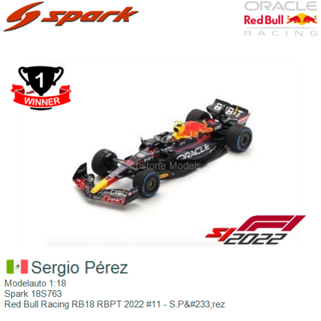 Modelauto 1:18 | Spark 18S763 | Red Bull Racing RB18 RBPT 2022 #11 - S.P&#233;rez