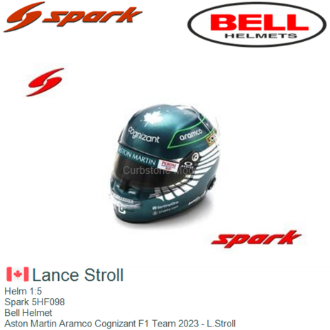 Helm 1:5 | Spark 5HF098 | Bell Helmet | Aston Martin Aramco Cognizant F1 Team 2023 - L.Stroll