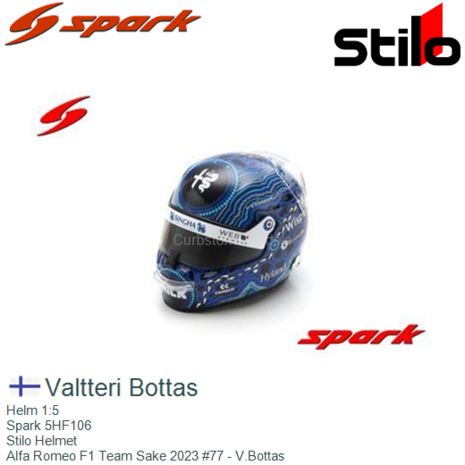 Helm 1:5 | Spark 5HF106 | Stilo Helmet | Alfa Romeo F1 Team Sake 2023 #77 - V.Bottas