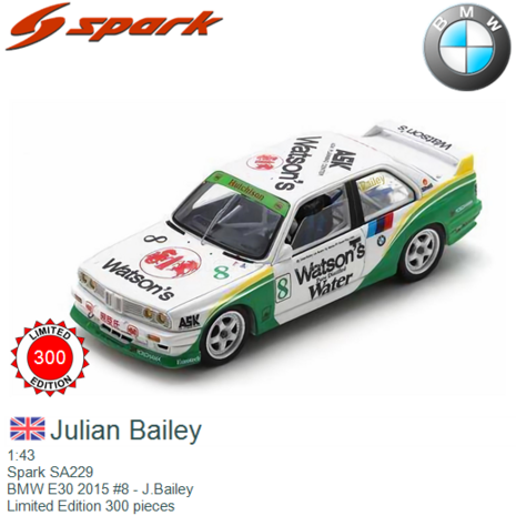 1:43 | Spark SA229 | BMW E30 2015 #8 - J.Bailey
