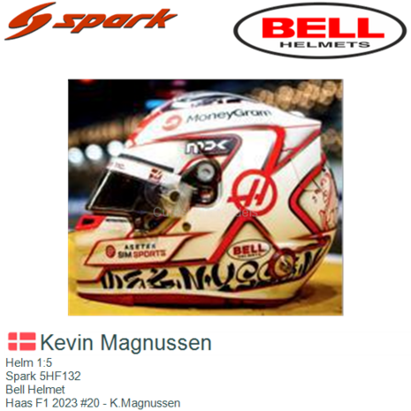 Helm 1:5 | Spark 5HF132 | Bell Helmet | Haas F1 2023 #20 - K.Magnussen