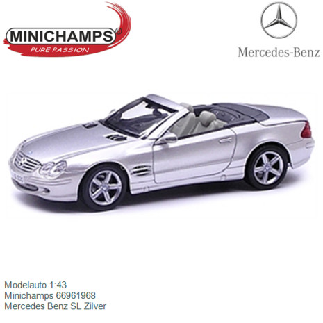 Modelauto 1:43 | Minichamps 66961968 | Mercedes Benz SL Zilver
