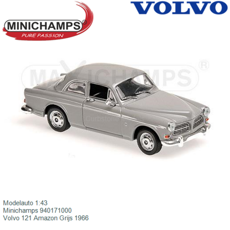 Modelauto 1:43 | Minichamps 940171000 | Volvo 121 Amazon Grijs 1966