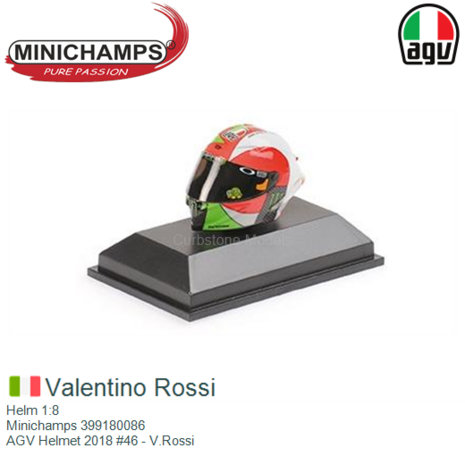 Helm 1:8 | Minichamps 399180086 | AGV Helmet 2018 #46 - V.Rossi