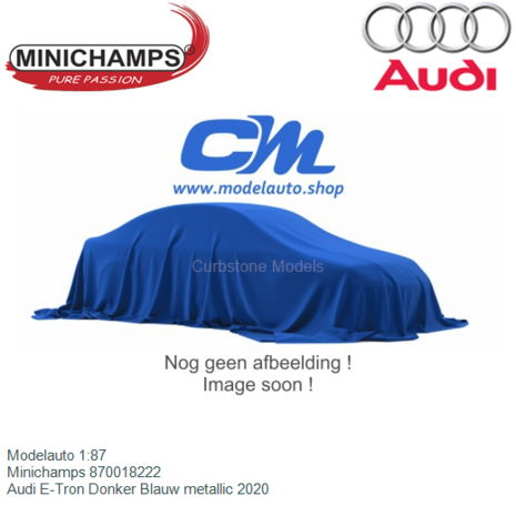 Modelauto 1:87 | Minichamps 870018222 | Audi E-Tron Donker Blauw metallic 2020
