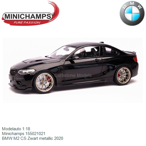 Modelauto 1:18 | Minichamps 155021021 | BMW M2 CS Zwart metallic 2020